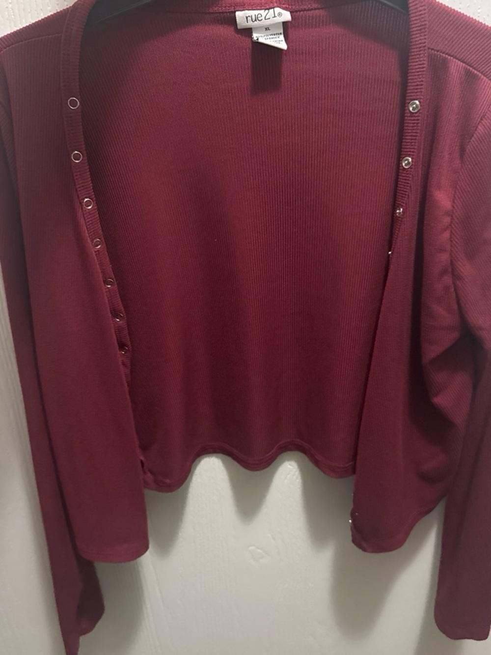 Rue21 Ribbed Crop Top in Deep Burgundy